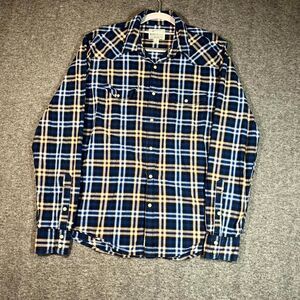 Lucky Brand Shirt Womens Medium Plaid Western Pearl-snap Cowgirl Rodeo Country